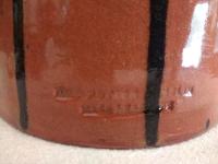 Redware Lamp with Black Overglaze and Lead-Free Glaze