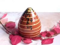 Redware Bee Skep with Slip Decoration
