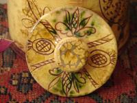 Redware Sgraffito Jar with Owl, Sun and Tulip Decoration cover