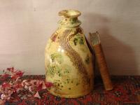 Redware Salt Cellar Sgraffio Decorated with Salt Saying