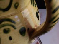 Redware Vase Decorated with a Green Stamped Pattern