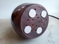 Redware Table Lamp with Brushed Black Accents