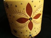 Redware Table Lamp with Sgraffito Angel with Wings Motif
