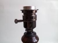 Redware Table Lamp with Brushed Black Accents