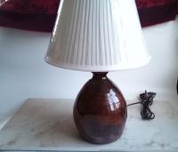 Redware Table Lamp with Brushed Black Accents