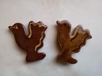 Redware Mini Turkeys Magnets with Slip Decoration