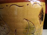 Redware Lamp with Tulip Decorations