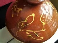 Redware Lamp with Tulip Decorations