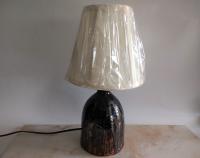 Redware Table Lamp with Gray Accents