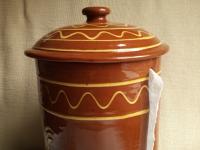 Redware Paper Towel Holder with Sgraffito Pineapple Motif