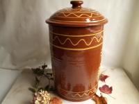 Redware Paper Towel Holder with Sgraffito Pineapple Motif