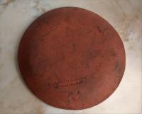 Custom Order Pied Potter Hamelin Redware 11" Plate, Feather Motif