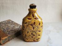 Redware Bottle with Sgraffito Decoration and Lead-Free Glaze