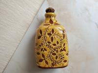 Redware Bottle with Sgraffito Decoration and Lead-Free Glaze