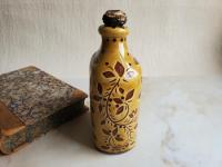 Redware Bottle with Sgraffito Decoration and Lead-Free Glaze