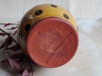 Redware Soap or Lotion Dispenser jug (a) with Black Dots