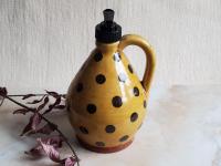 Redware Lotion Dispenser with Black Dots