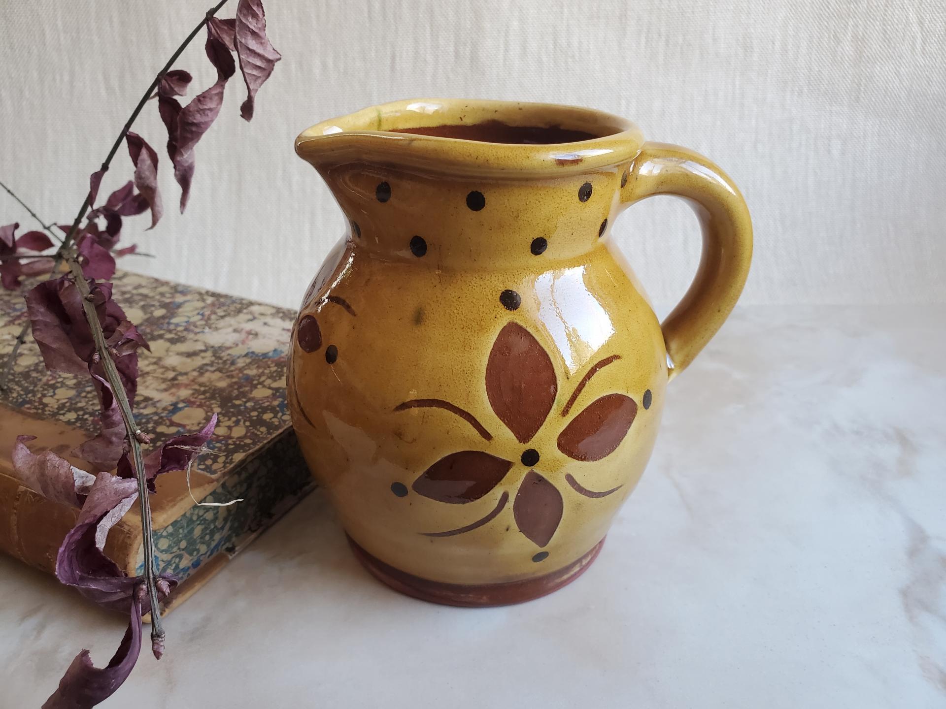 Redware Pitcher with Sgraffito Decoration