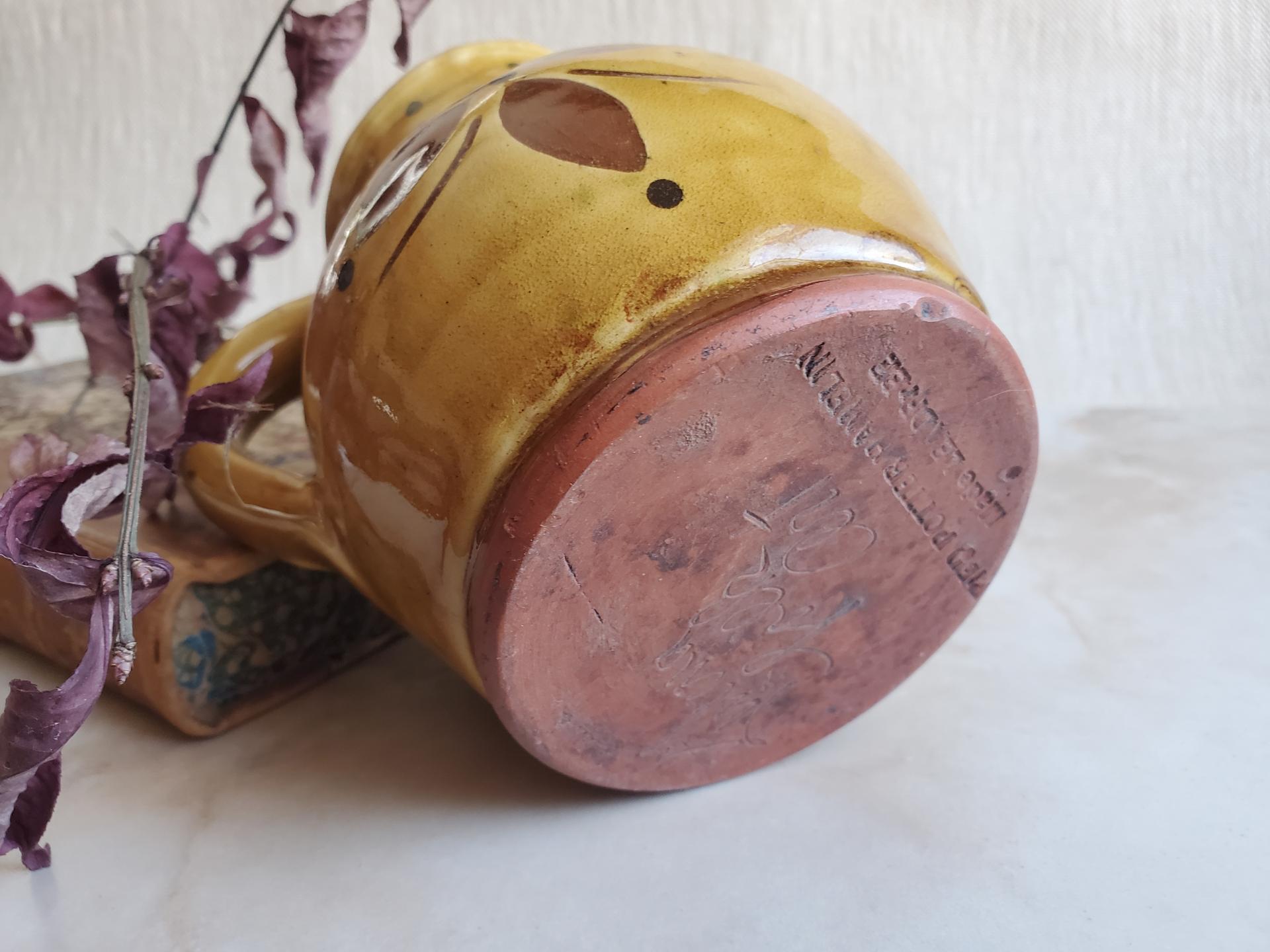 Redware Pitcher with Sgraffito Decoration