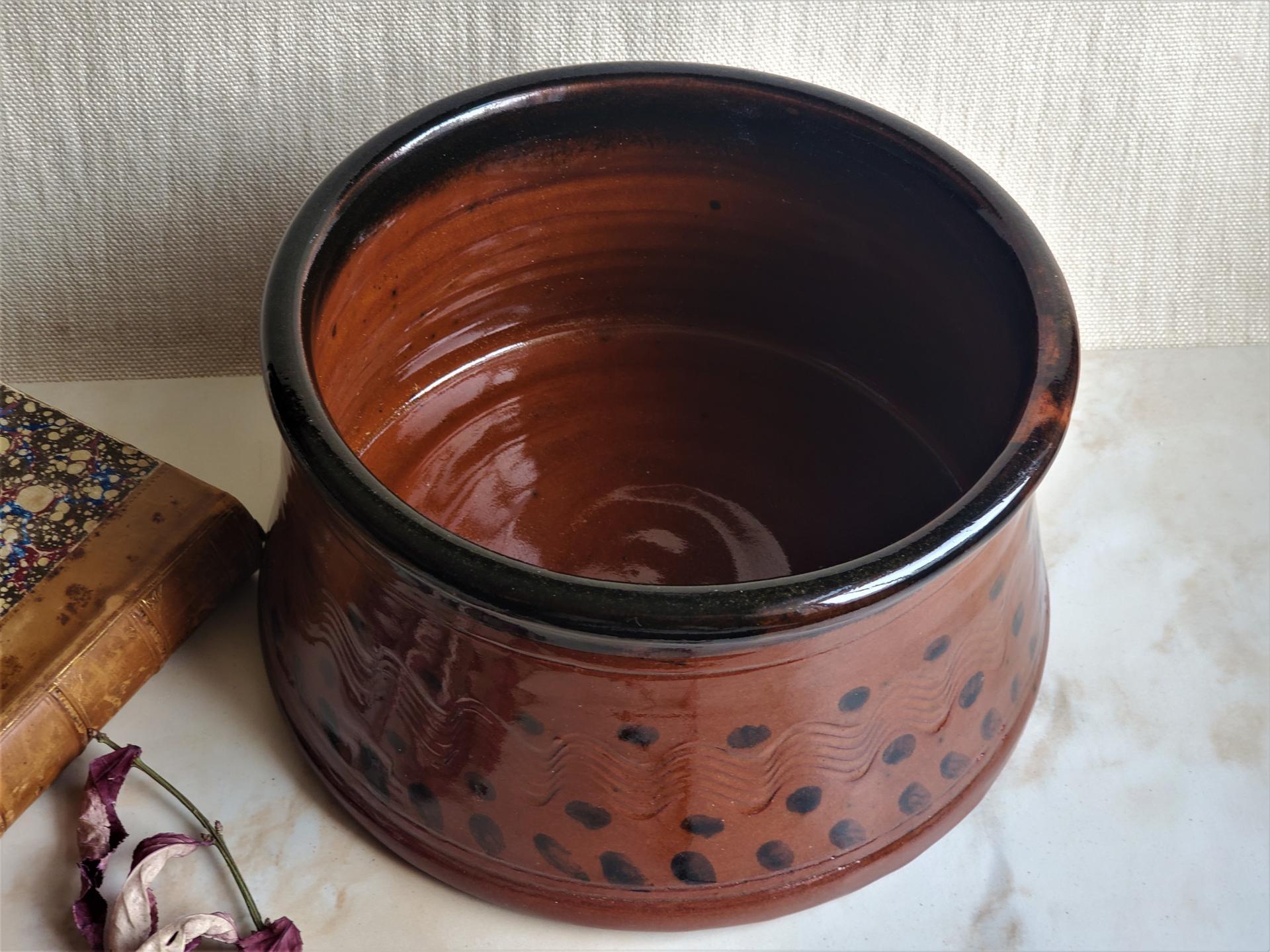 Redware Bowl with Black Accents