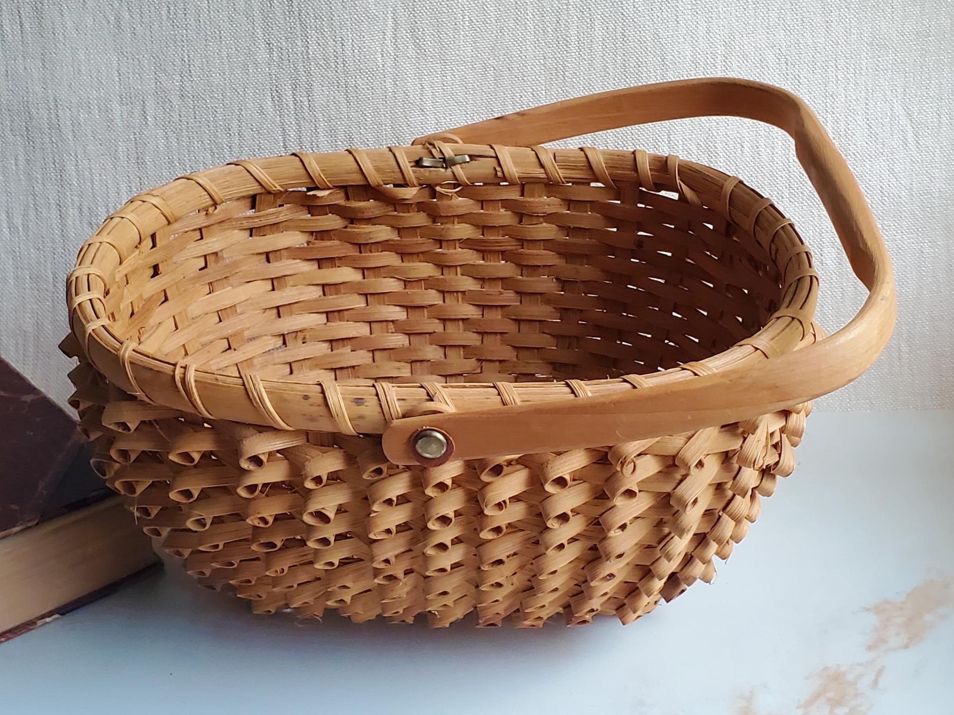 Basket, Penobscot style porcupine or curlicue basket
