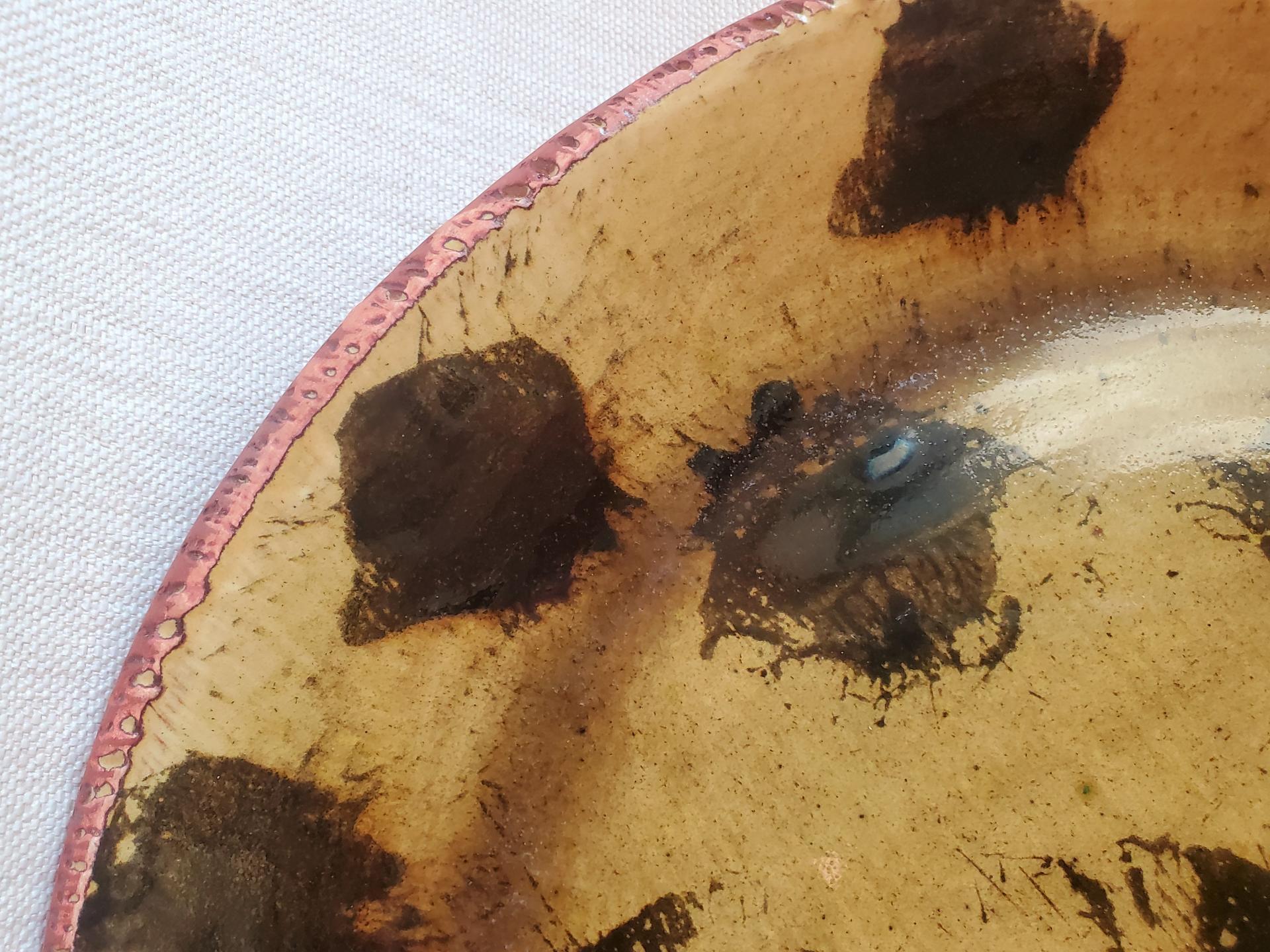 Redware Large Platter with Black Accents
