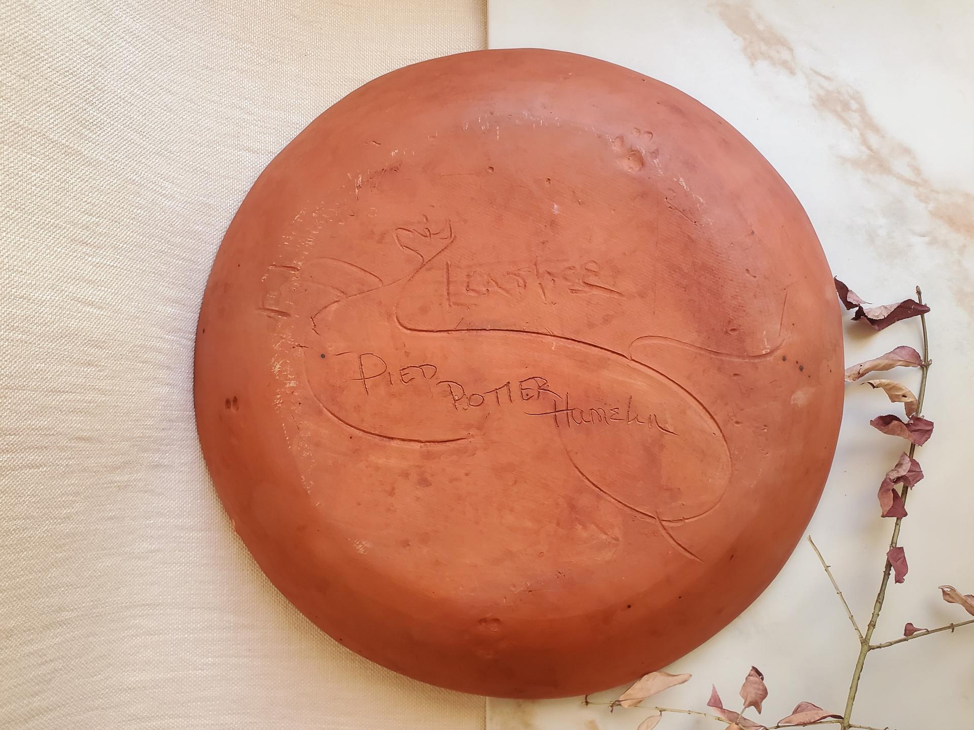 Redware Large Platter with Black Accents