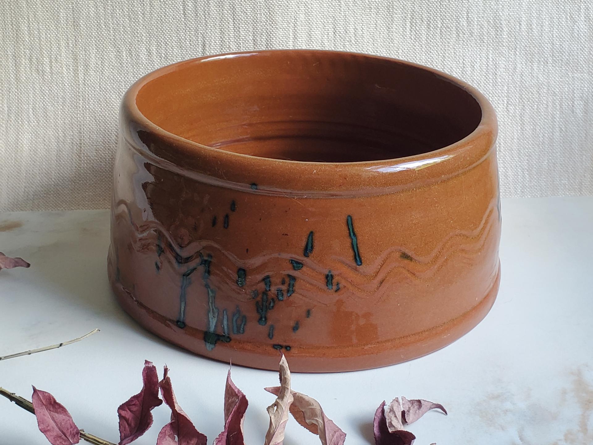 Redware Bowl with Spangle Accents