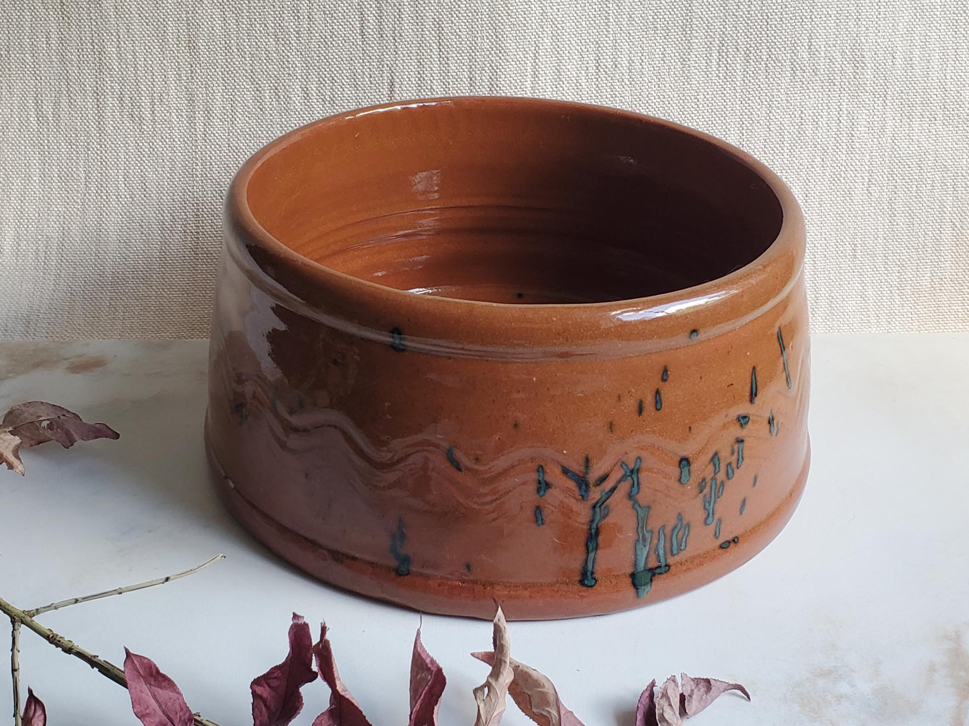 Redware Bowl with Spangle Accents