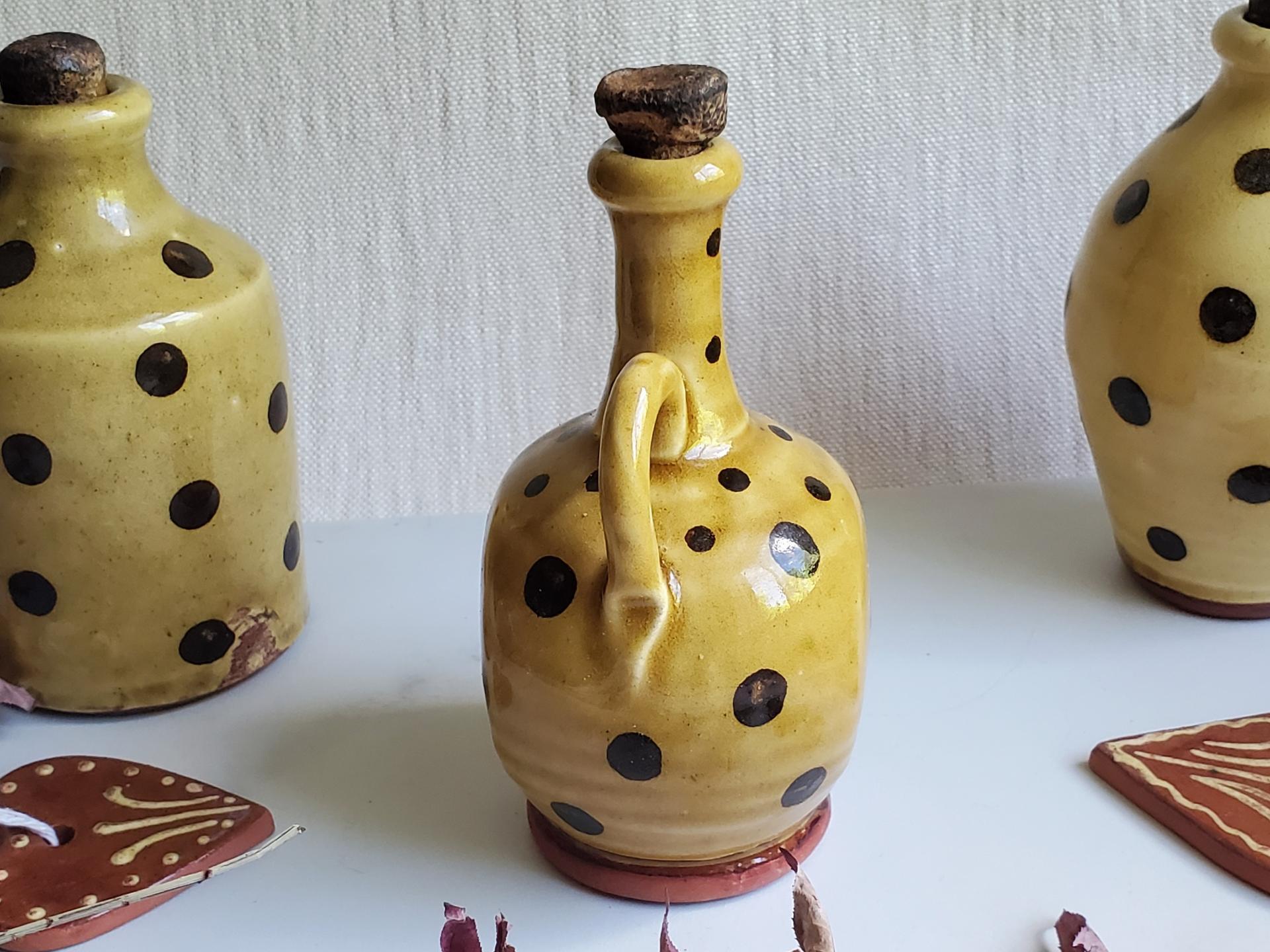 Redware Bottle with Handles and Lead-Free Glaze