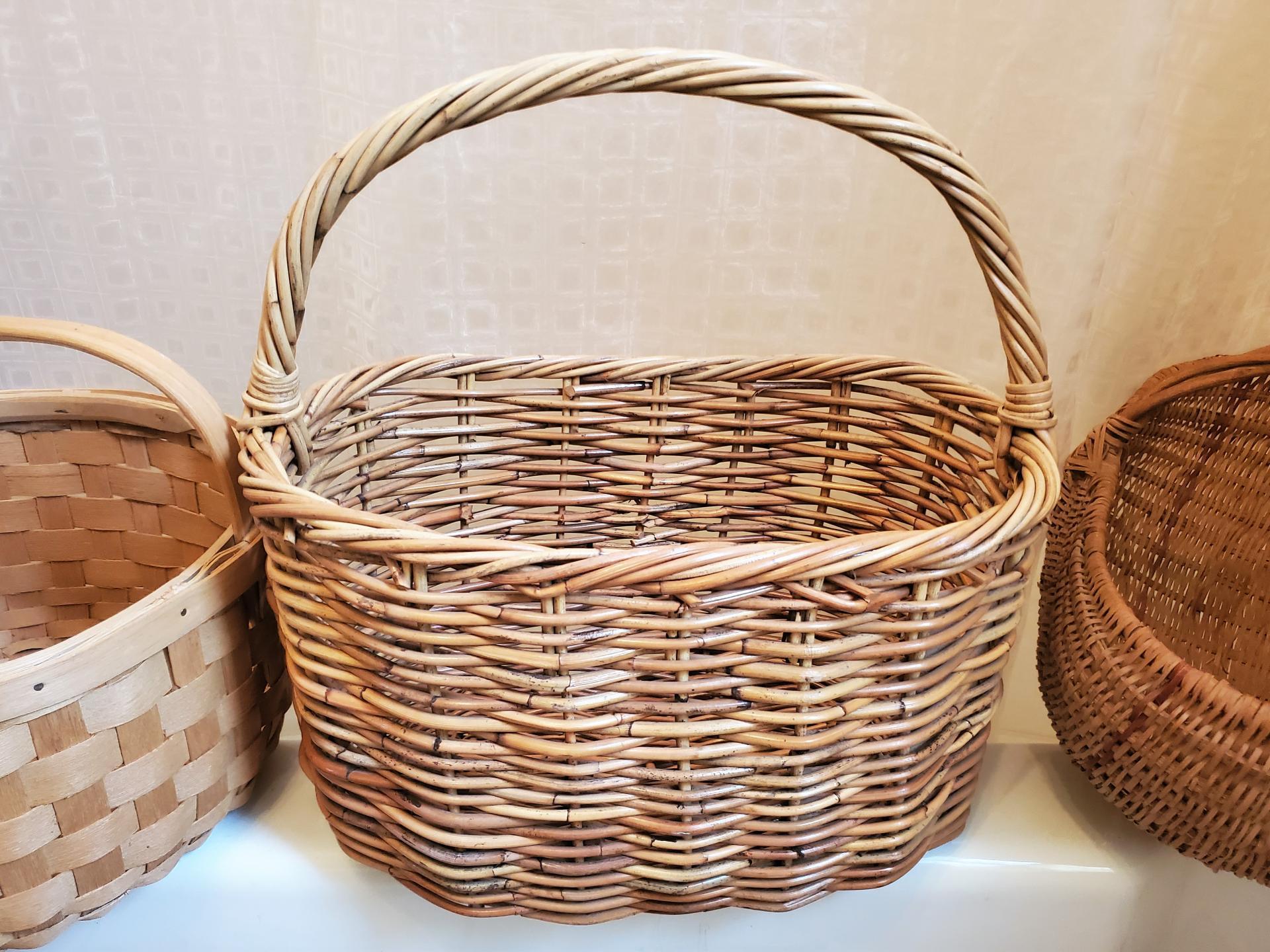 Rustic Farmhouse Vintage Basket - Huge and Heavy - Perfect for Pillows, Blankets, and More!