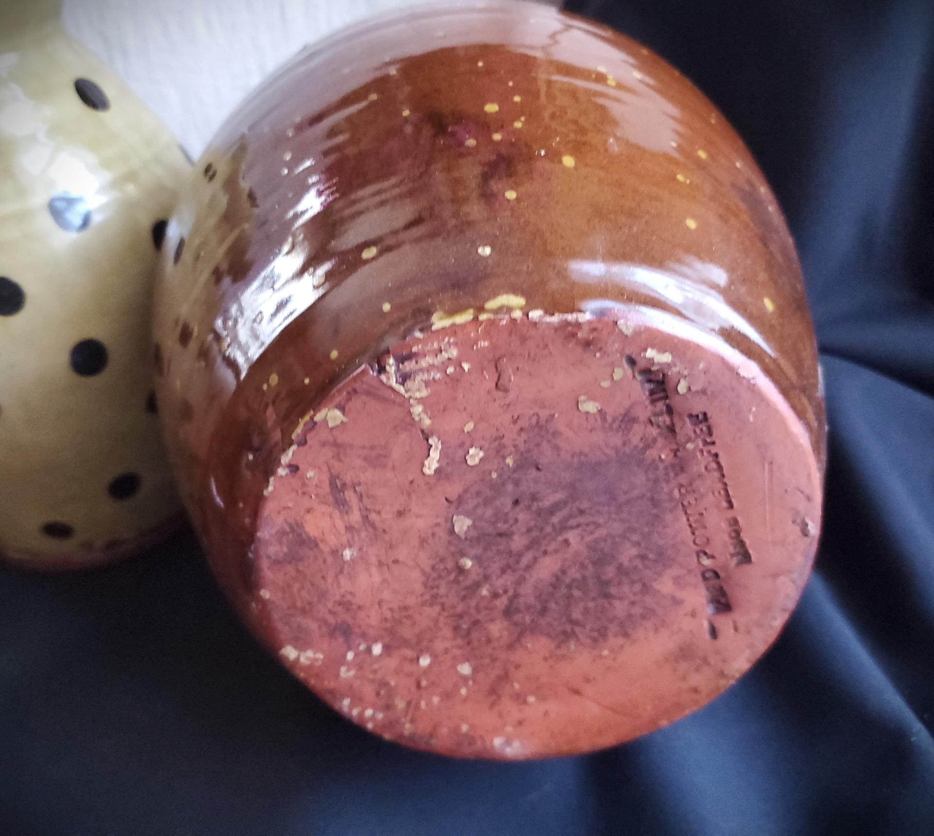 Redware Jug with Black Dapples and Spangled Decoration