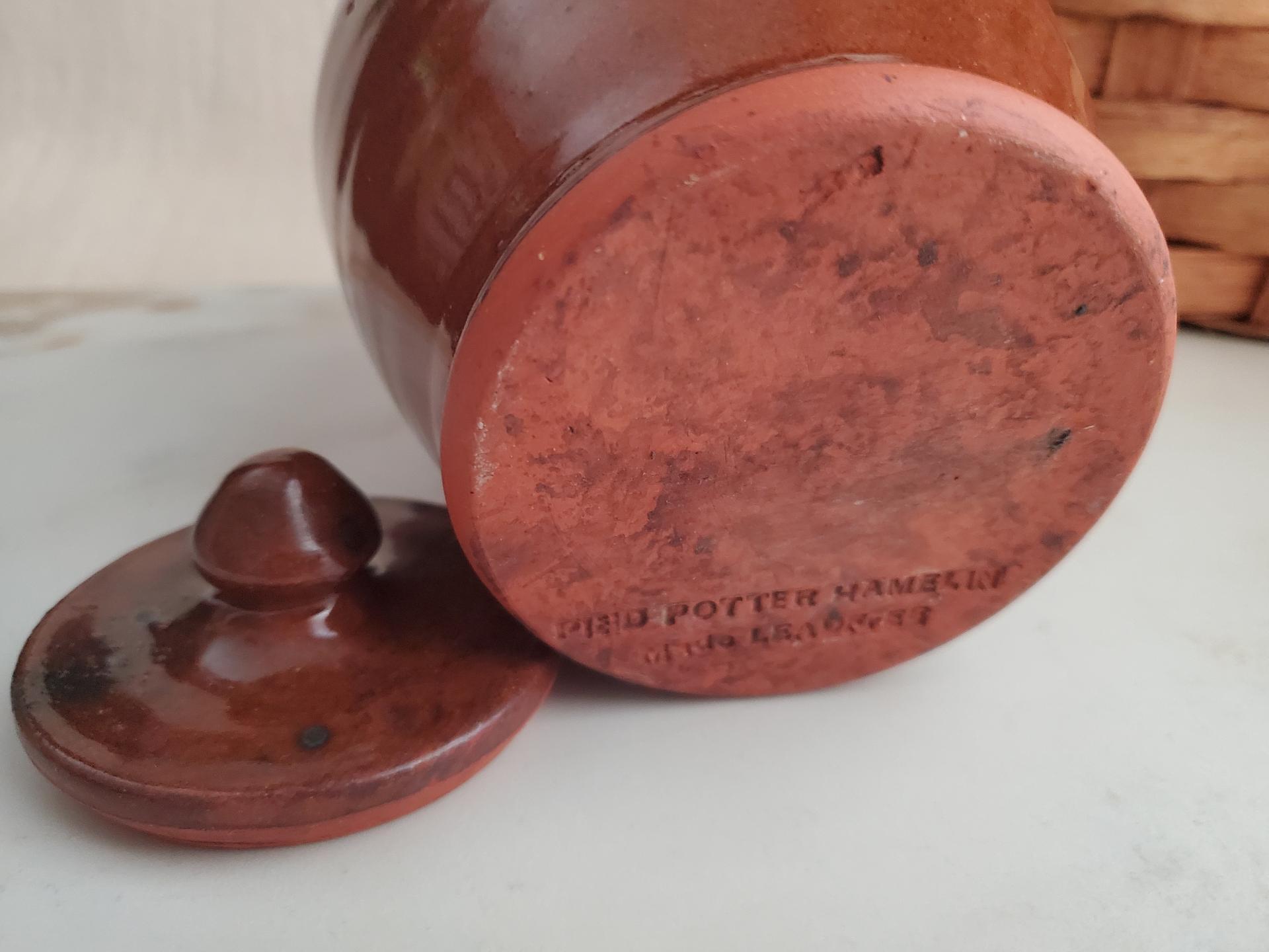 Redware 6.50 in Jar with Spangles by Pied Potter Hamelin (b)