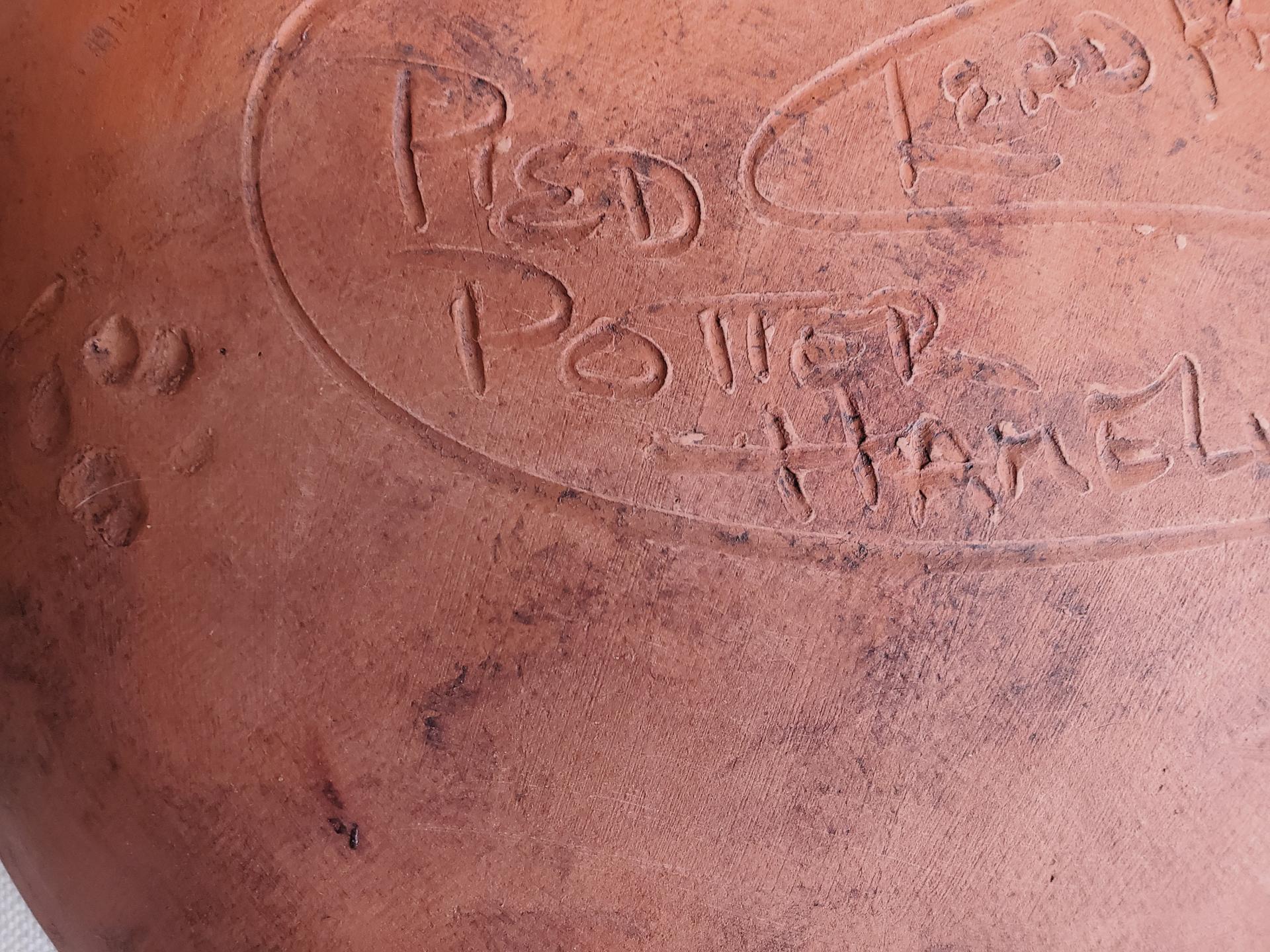  Slip-Decorated Redware 11 in. Plate with Traditional Motif