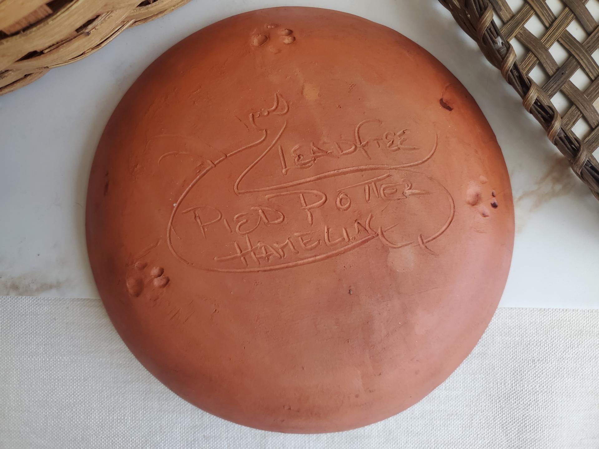  Slip-Decorated Redware 11 in. Plate, Plain