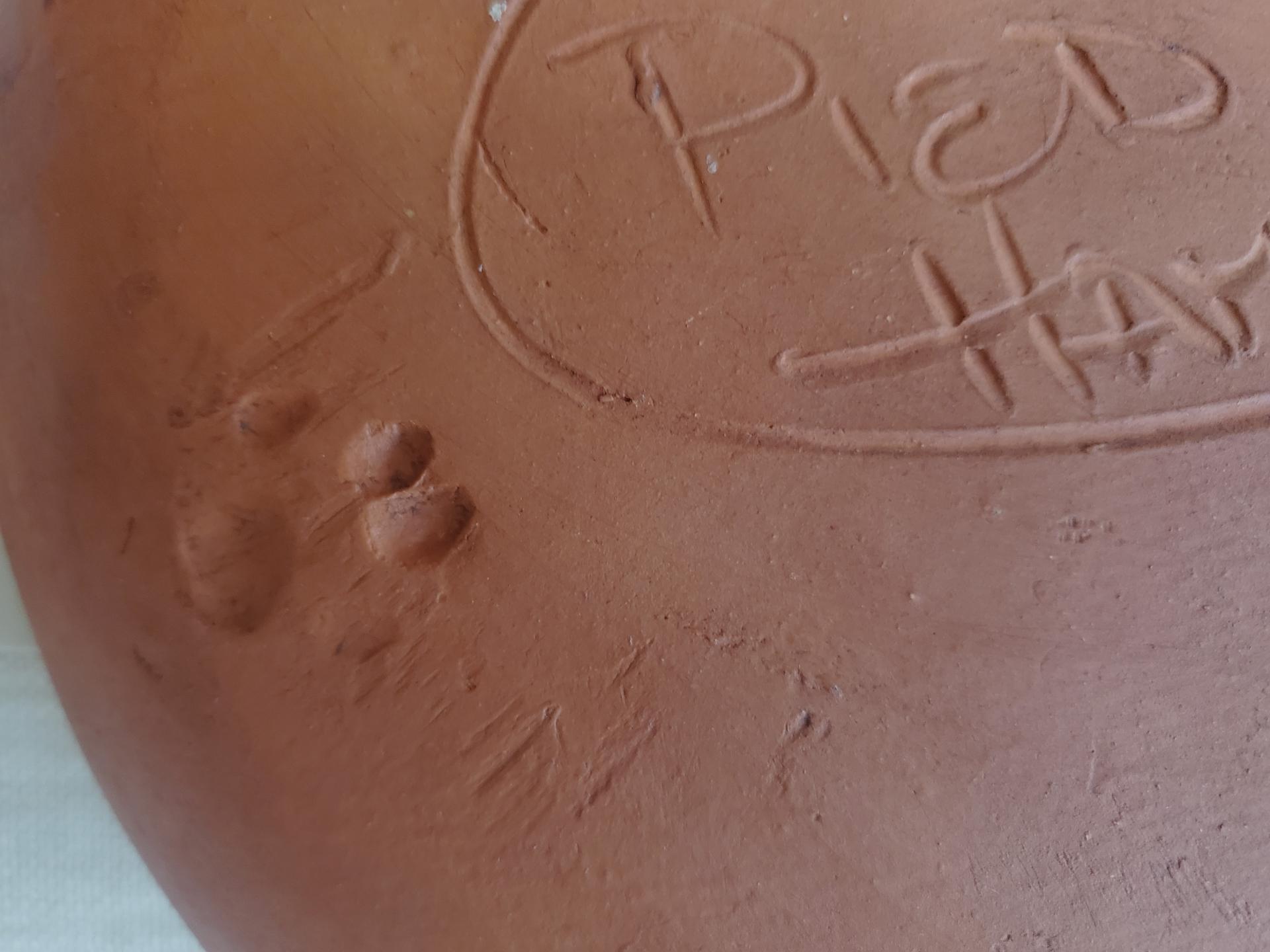  Slip-Decorated Redware 11 in. Plate, Plain