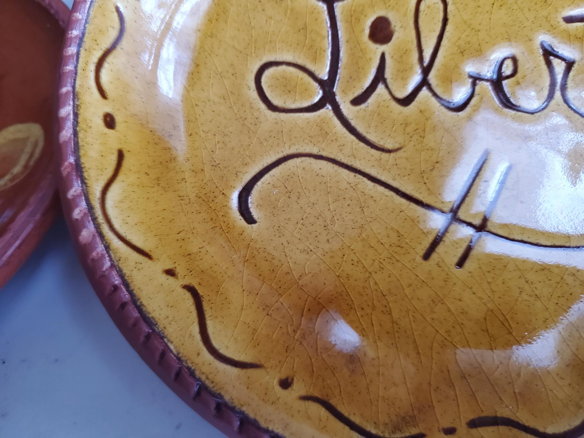 Redware 7 in. Plate, "Liberty"