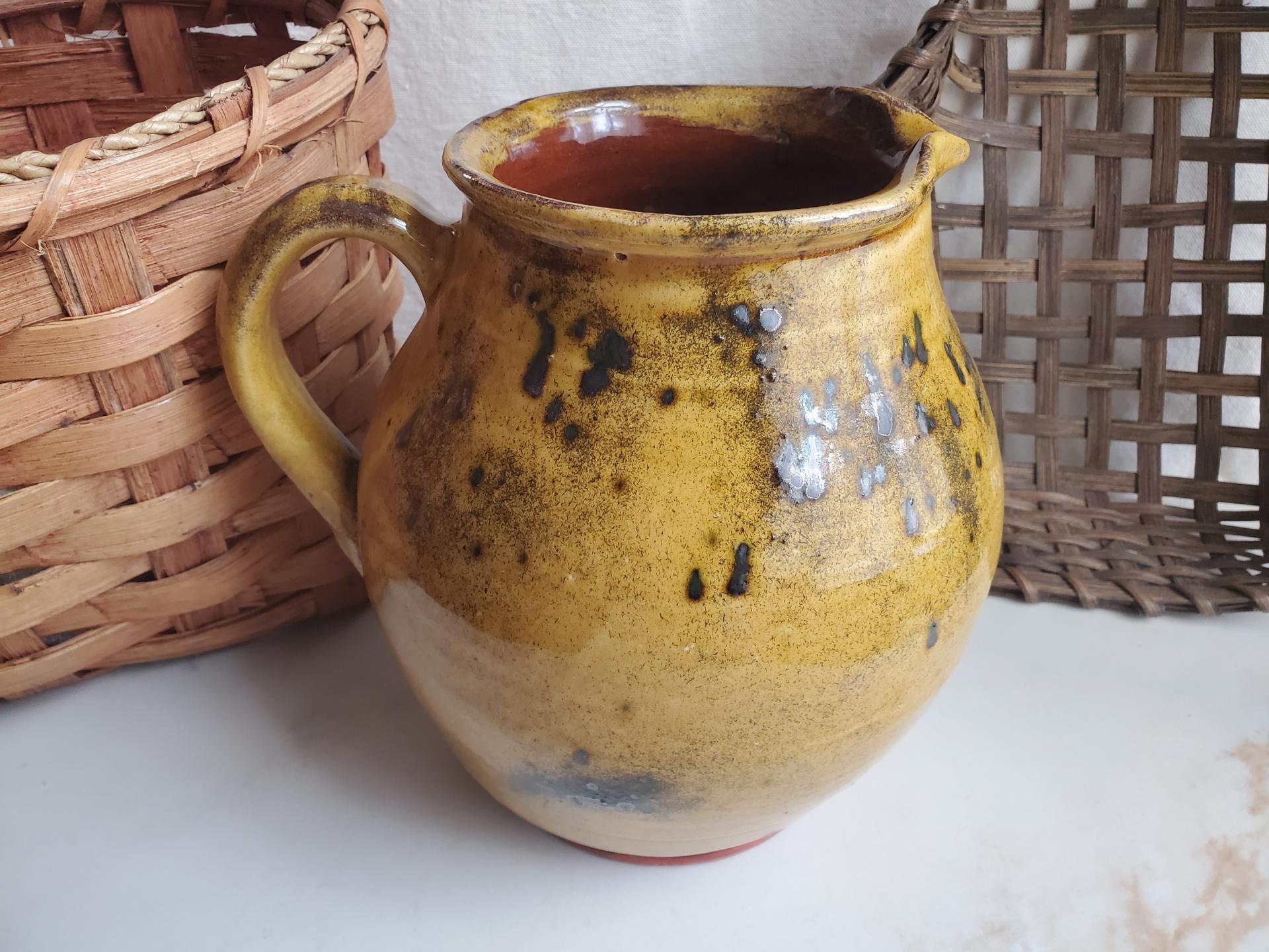 Redware Pitcher with Spangles