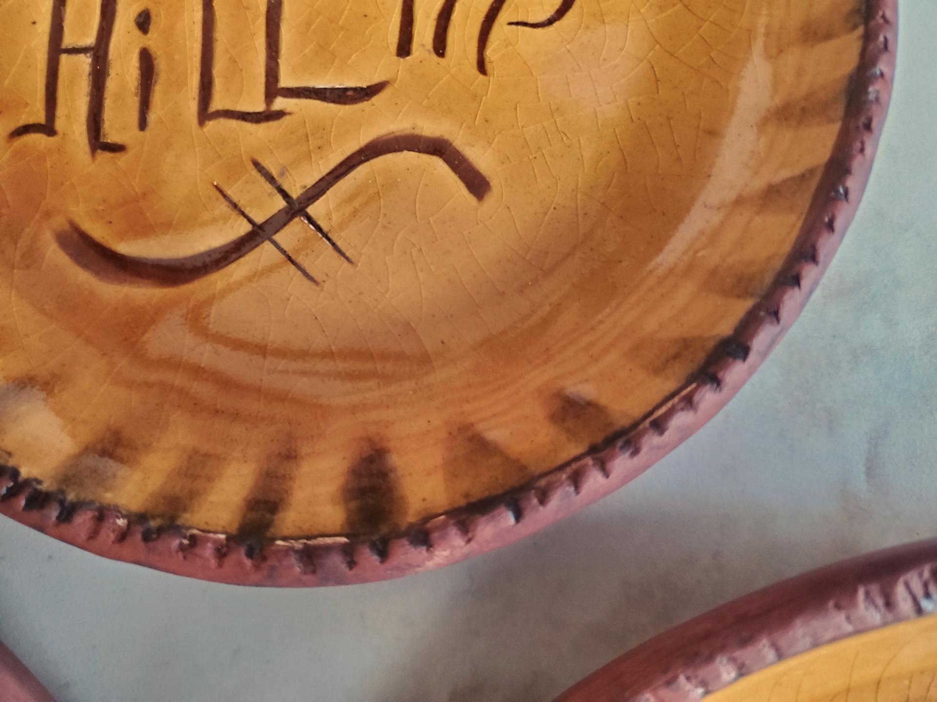 Redware 7 in. Plate, "Bunker Hill 1775"