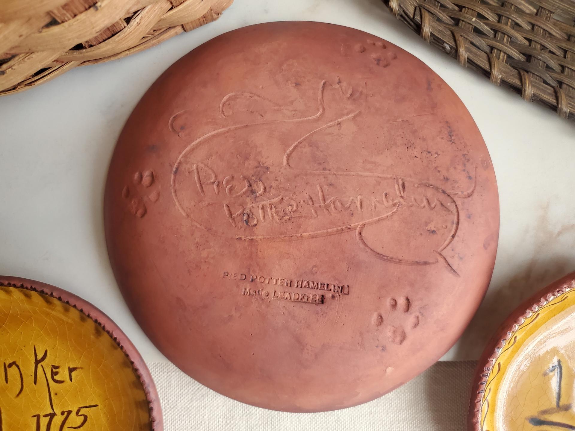 Redware 9 in. Plate, "America 1776"