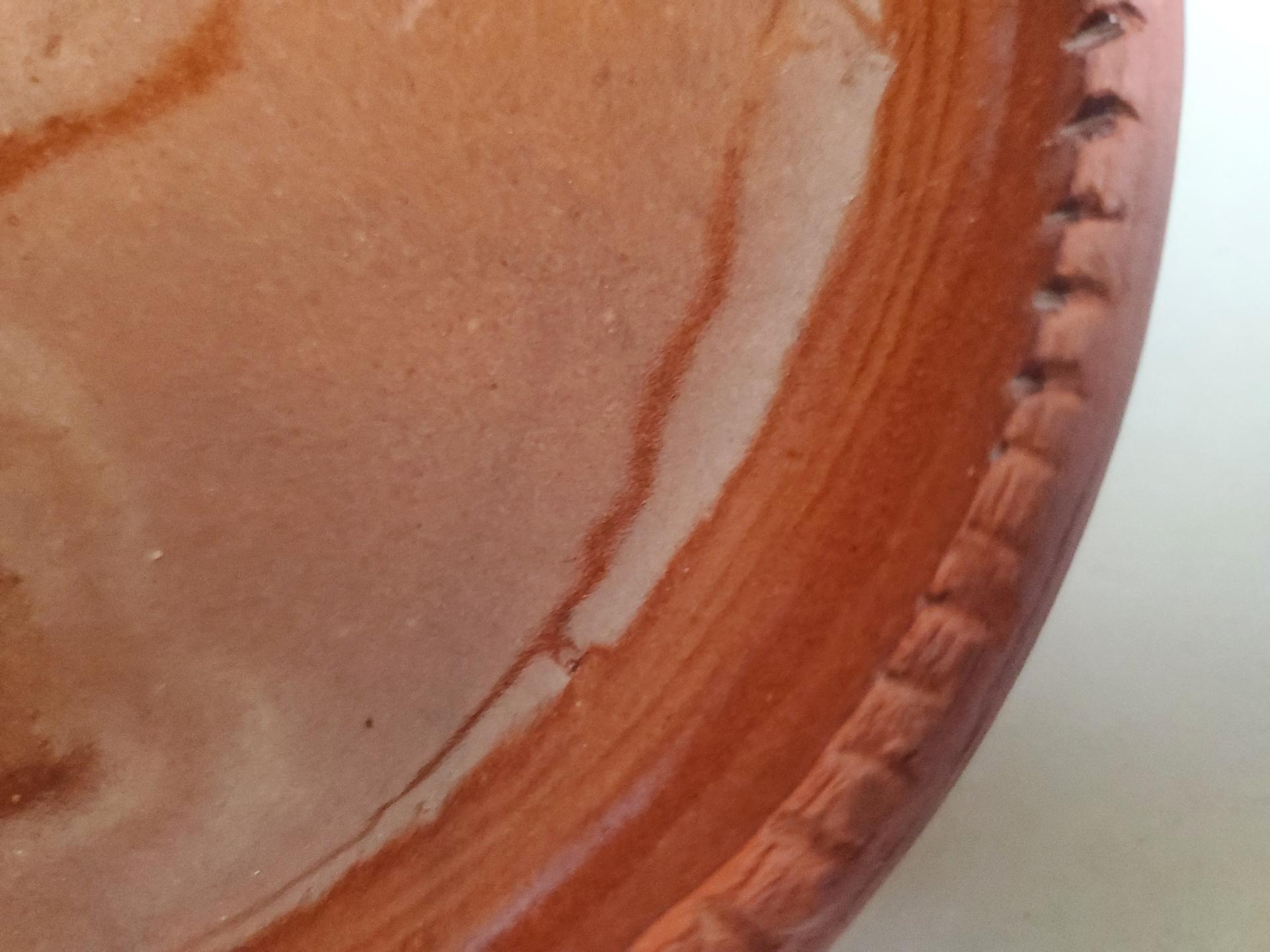 Redware 7 in. Plate, Plain