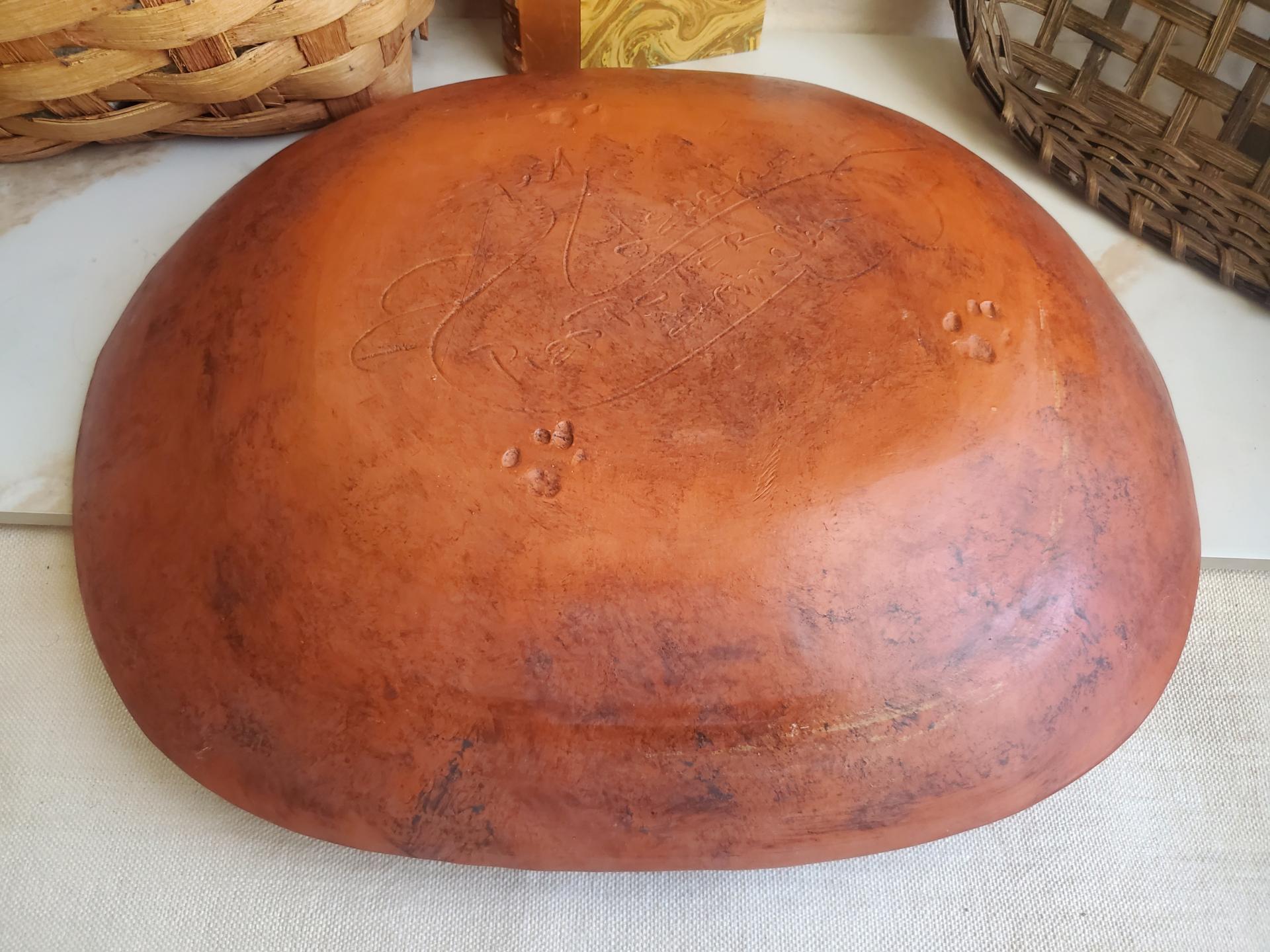 Redware Deep Trencher with Slip Pattern