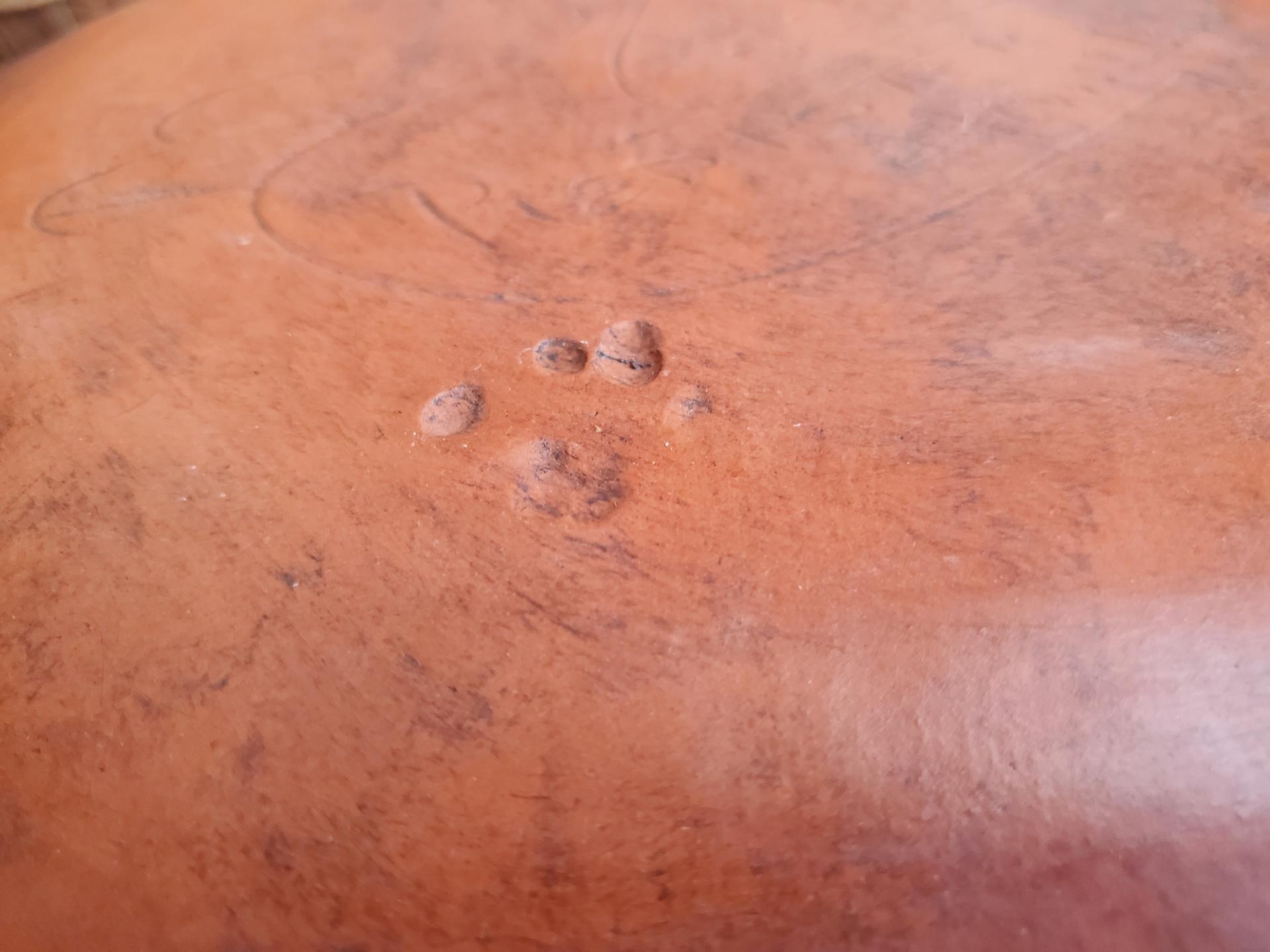 Redware Deep Trencher with Slip Pattern