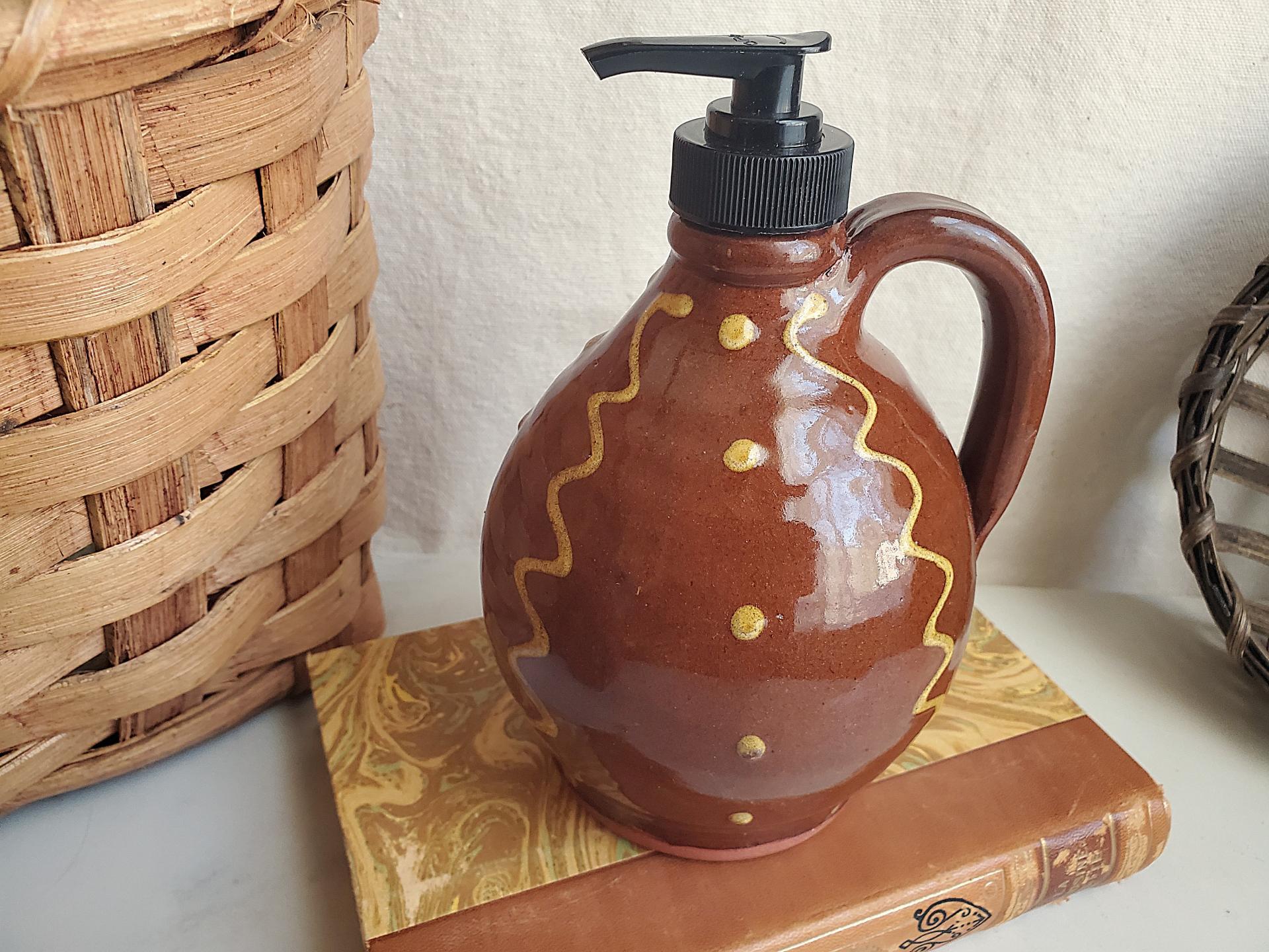 Redware Soap/Lotion Dispenser Jug