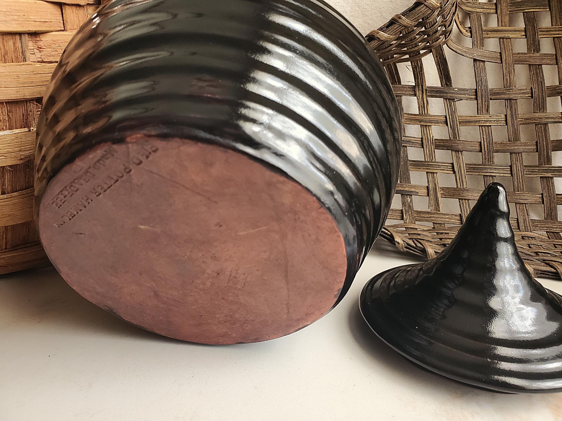 Redware Jar with Black Glaze