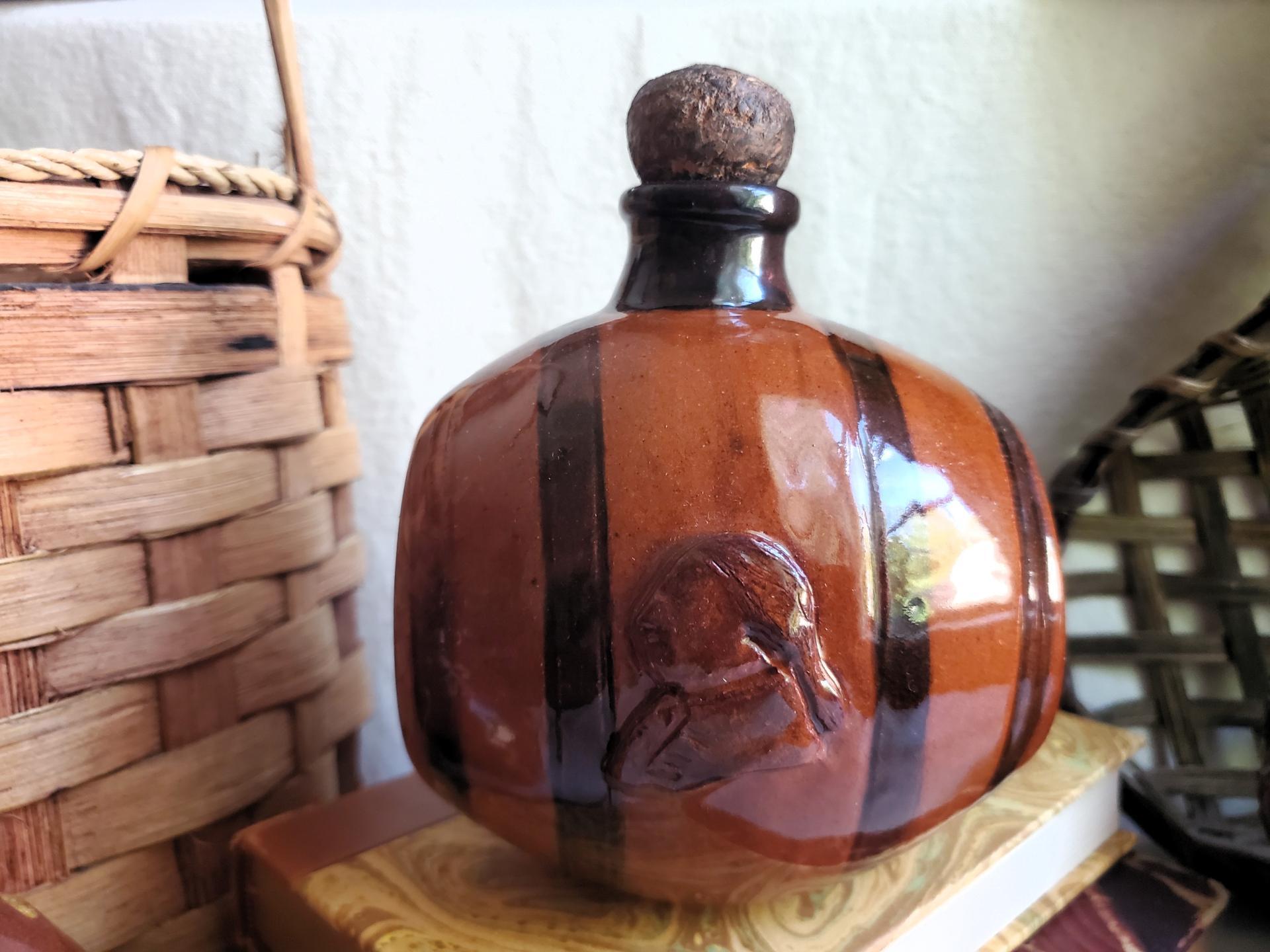 Redware Costrel with Eagle and George Washington