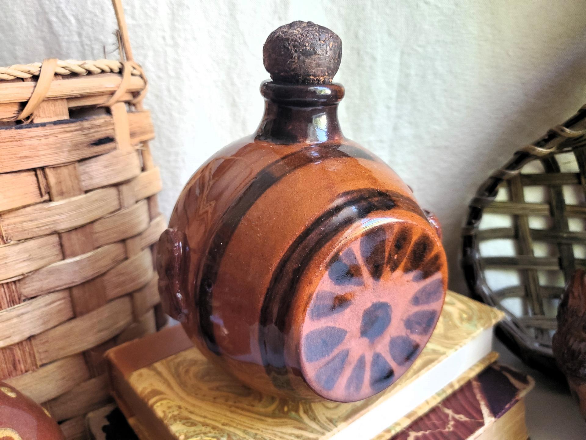 Redware Costrel with Eagle and George Washington