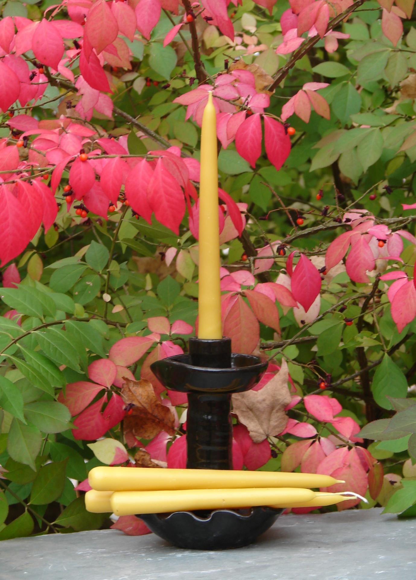Handmade 2 Pure Beeswax Taper Candles, All Natural, Kulina Folk Art