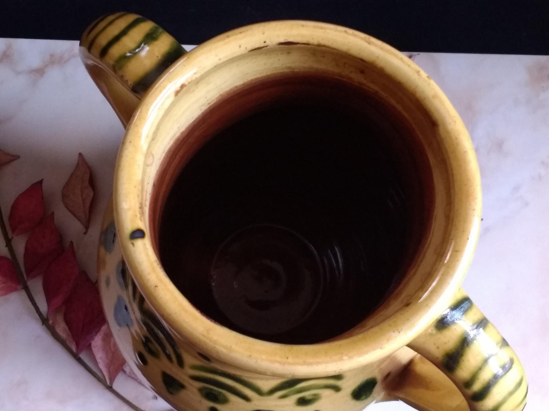 Redware Vase Decorated with a Green Stamped Pattern