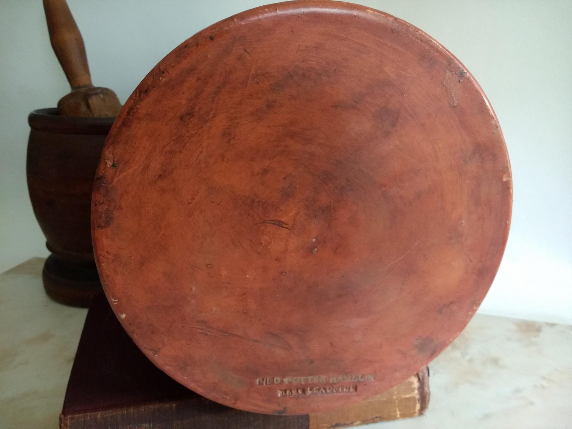 Redware 10.25 in Jar with Sgraffito Leaf Pattern and Lead Free Glaze